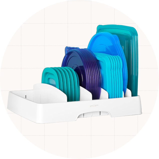 YouCopia StoraLid Adjustable Food Container Lid Organizer