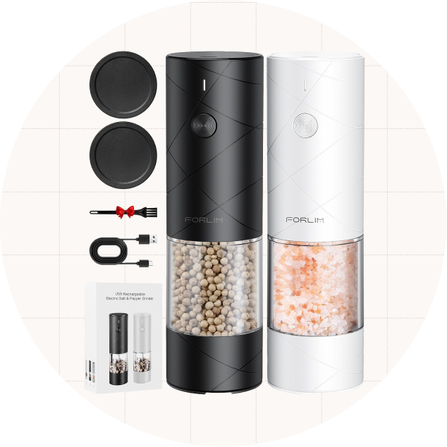 FORLIM Electric Salt and Pepper Grinder Set