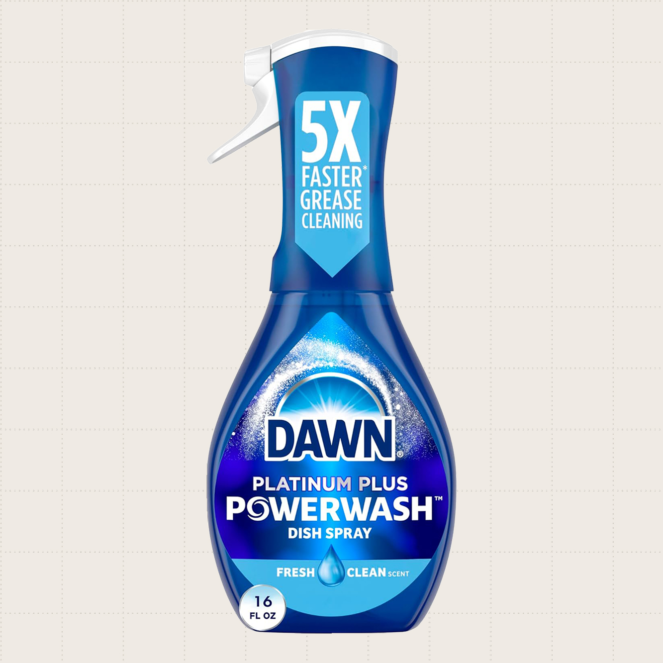 A 16-ounce bottle of Dawn Platinum Powerwash Dish Spray.