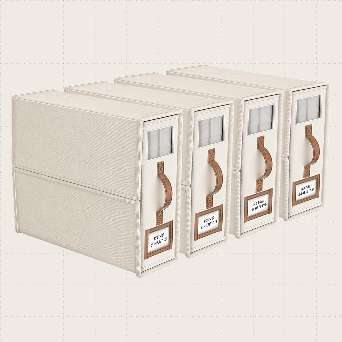 BigPonPon Foldable Bed Sheet Organizers, Four-Pack