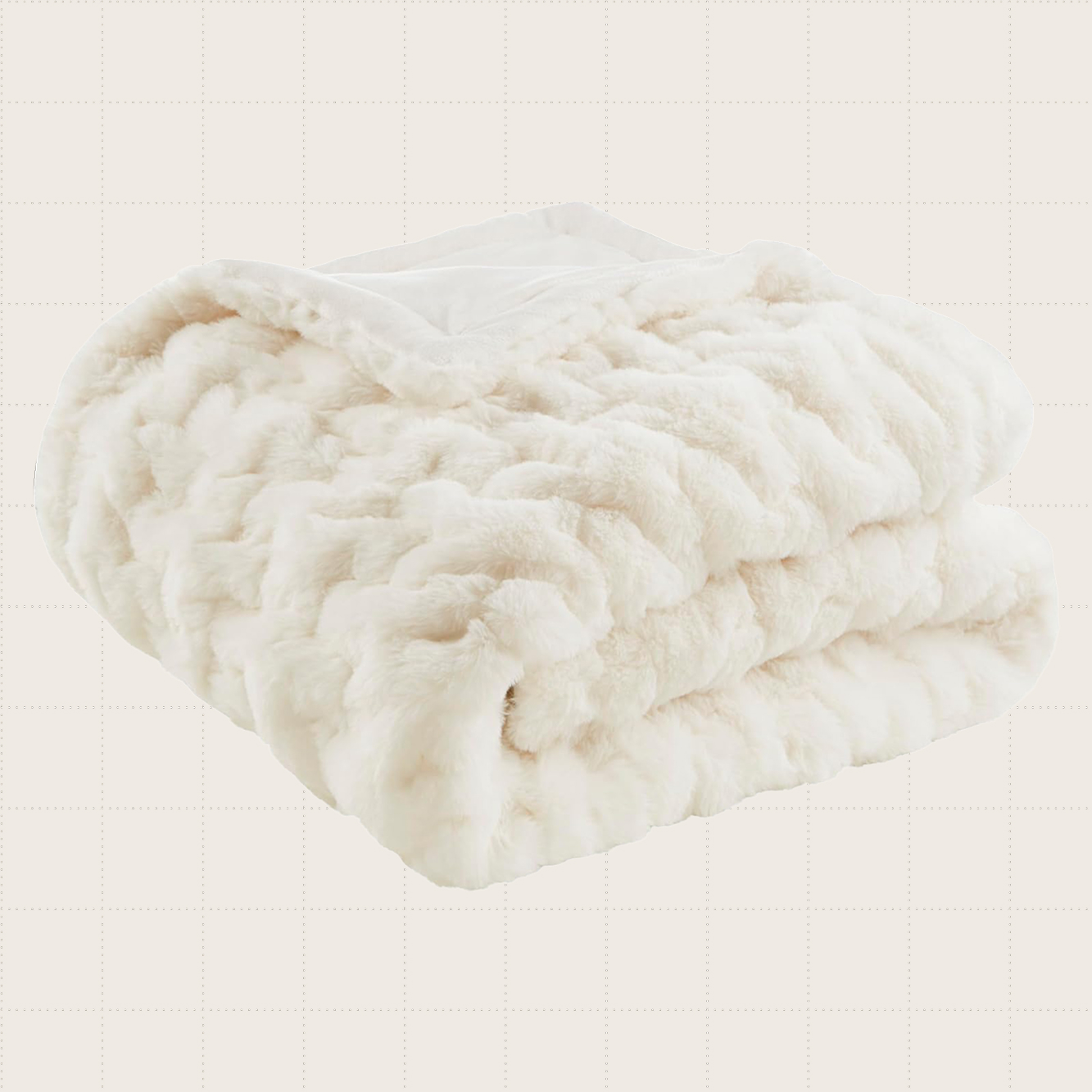 Madison Park Ruched Faux-Fur Throw