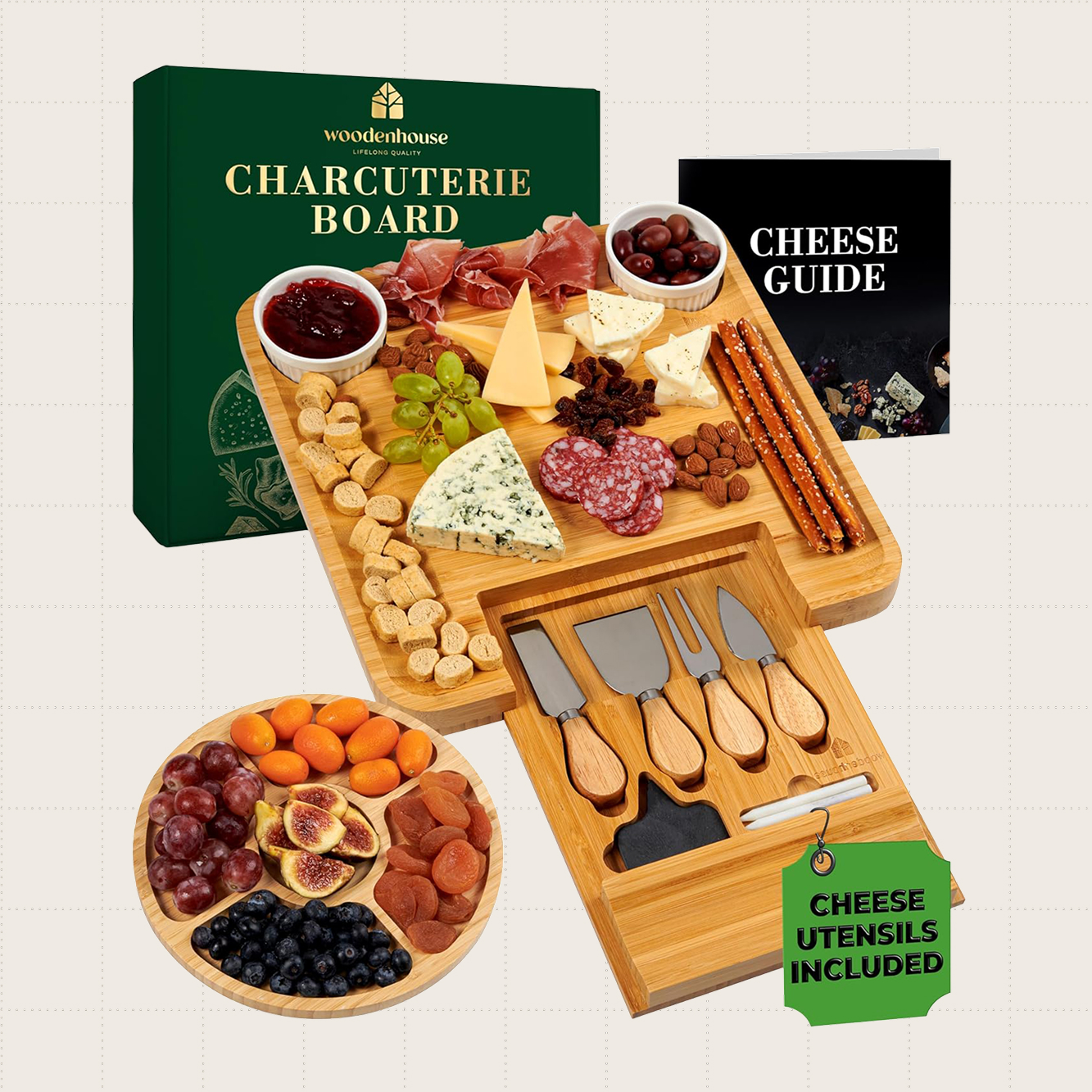 Woodenhouse Bamboo Charcuterie Boards Gift Set