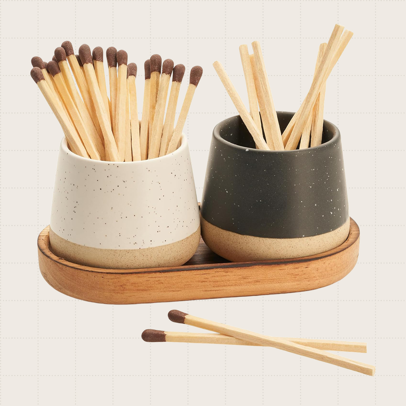 KIBAGA Match Holders With Wooden Tray